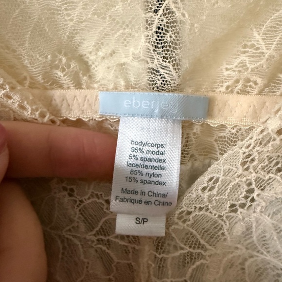 Eberjey Lace Trim Y2K Modal Babydoll Top & PJ Cami Top - Picture 4 of 4